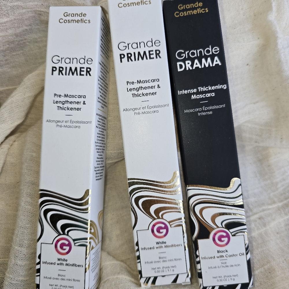 NEW 3 Pieces  Grande Primer and Grande Drama Mascara